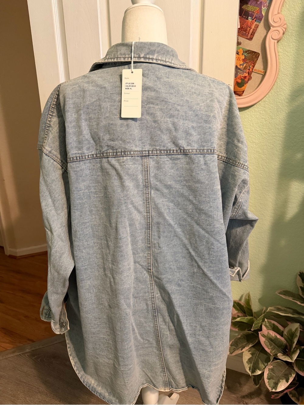 Daisy Light Blue Denim Jacket with Multicolor Patches - Picture 3 of 6